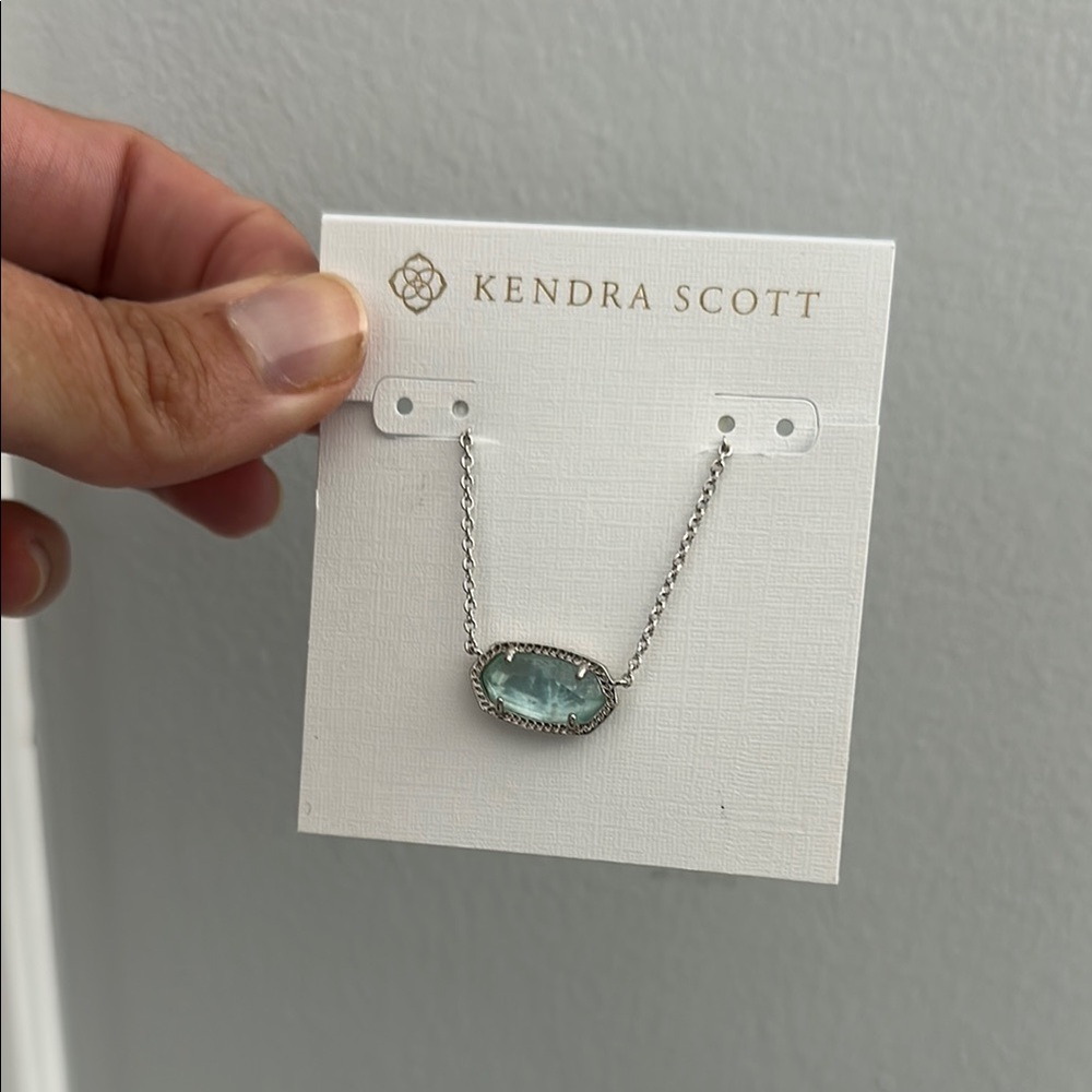 Kendra Scott Silver and Blue Elisa Necklace